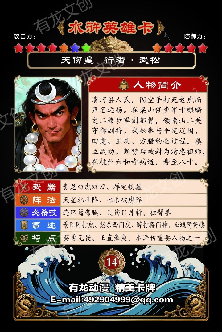 行者 武松卡面背面