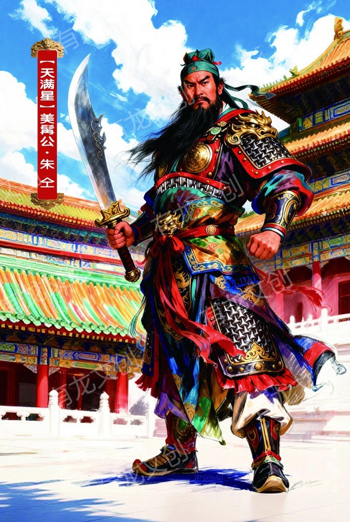 美髯公 朱仝卡面正面